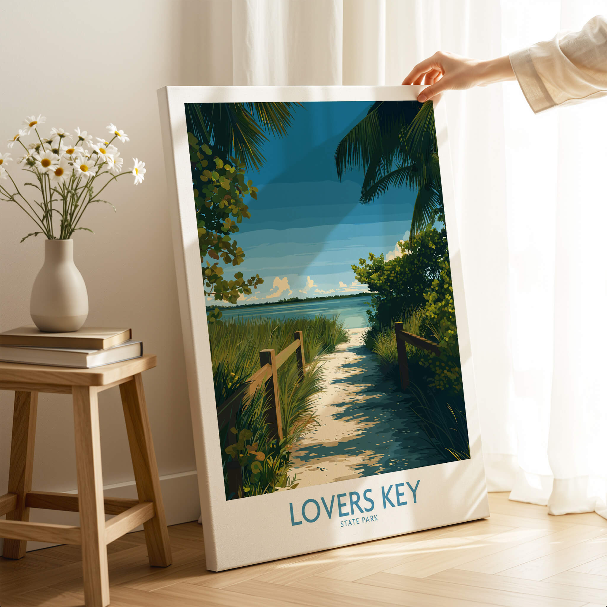Lovers Key Florida Poster | Tropical Nature Path Canvas Print showcasing a serene pathway and vibrant landscape.