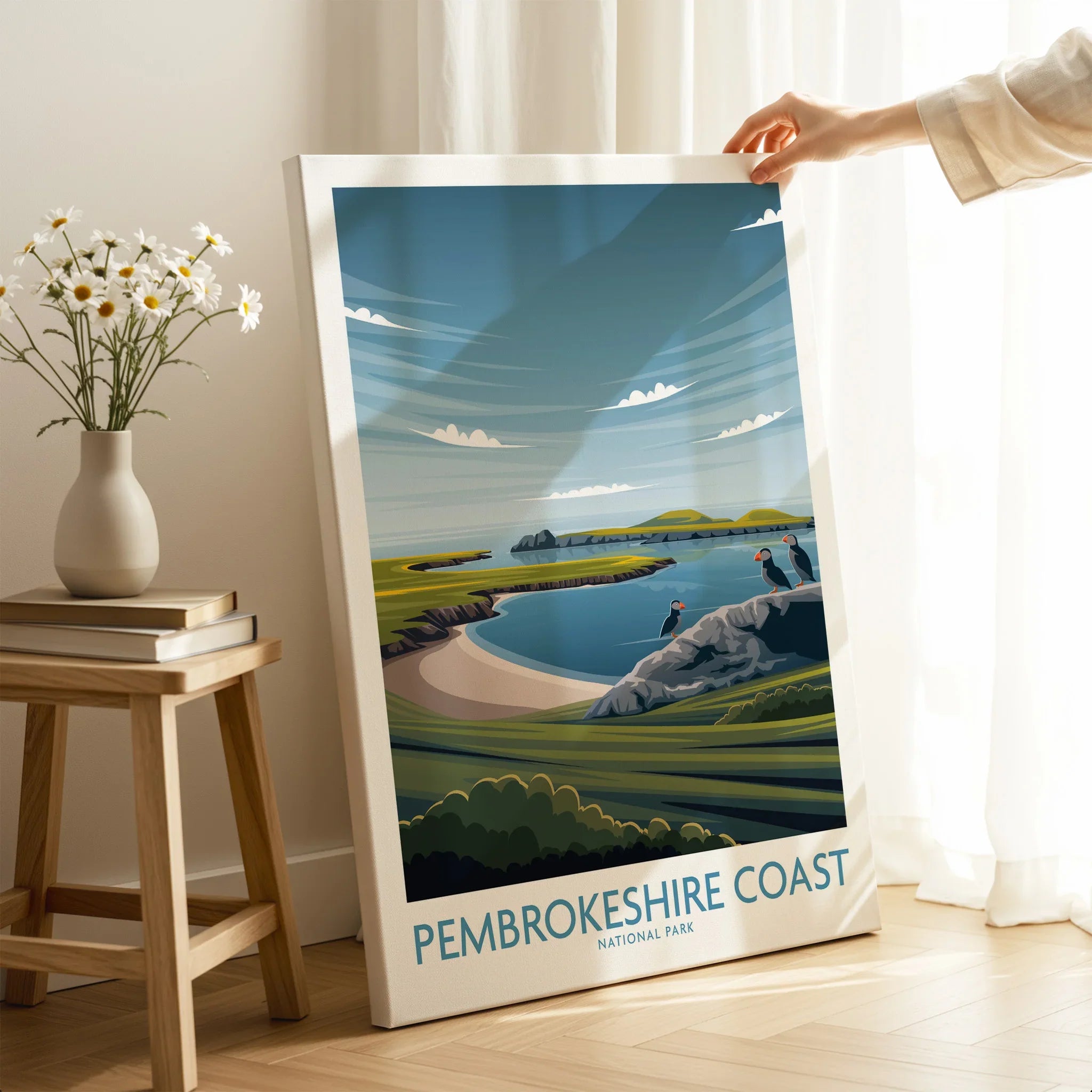 Pembrokeshire Coast National Park canvas print with coastal landscape in modern room