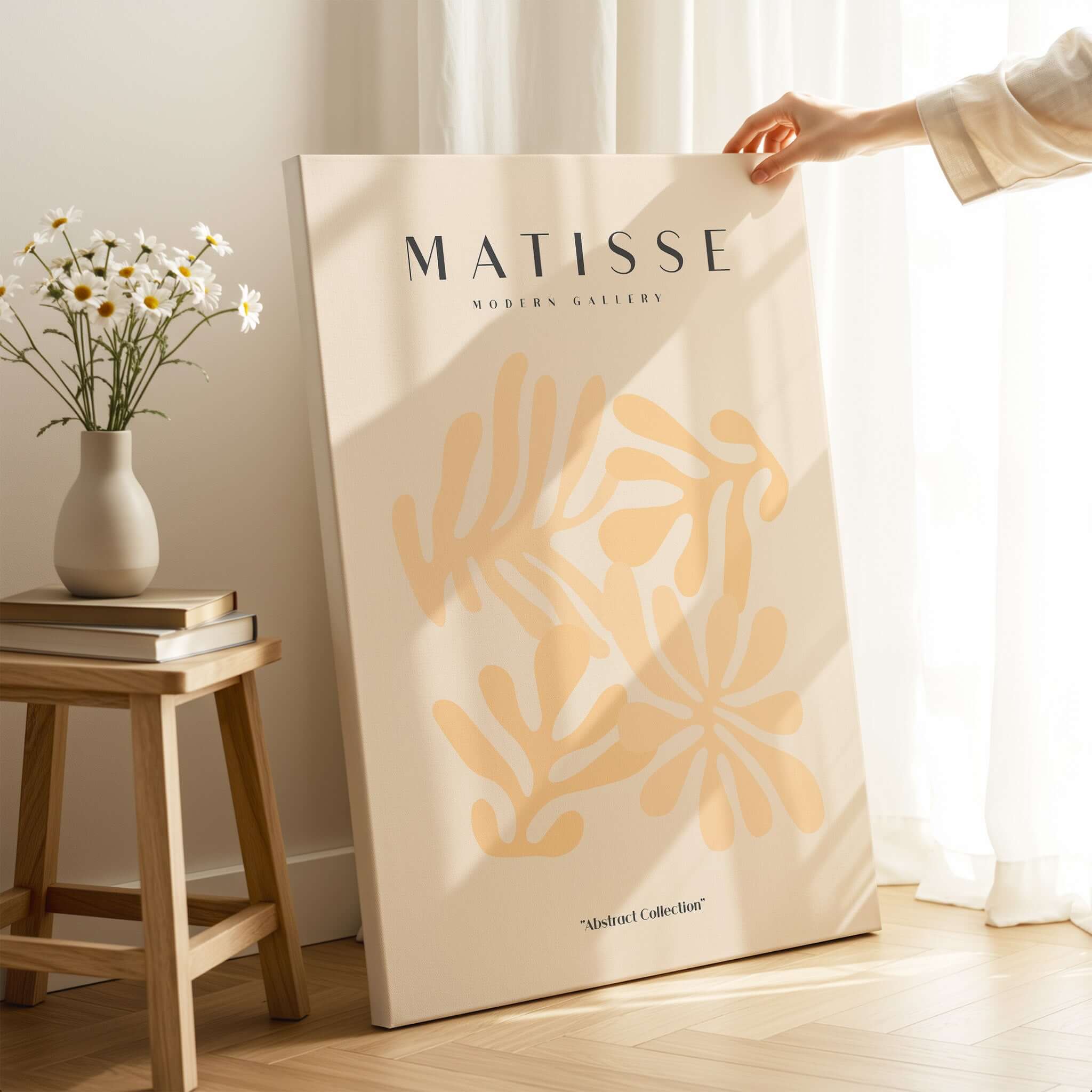 Matisse Art Prints - Pale Peach Abstract Shapes Wall Art featuring organic shapes and elegant design.