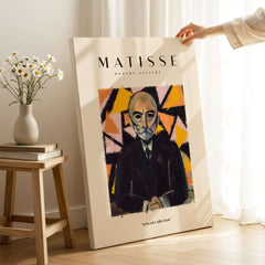 Matisse Art Prints - Portrait Man in Suit Geometric Wall Art, modern gallery print featuring a man in suit with abstract background.