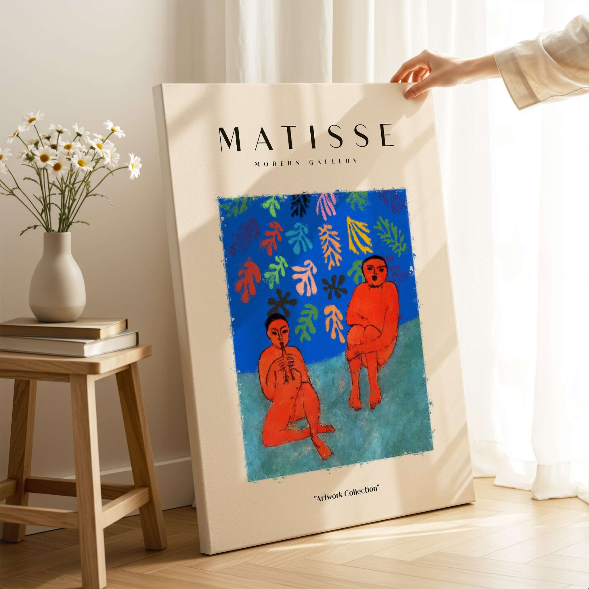 Matisse Art Prints -  Two Figures Flute Poster showcasing vibrant artwork with two figures and abstract shapes.