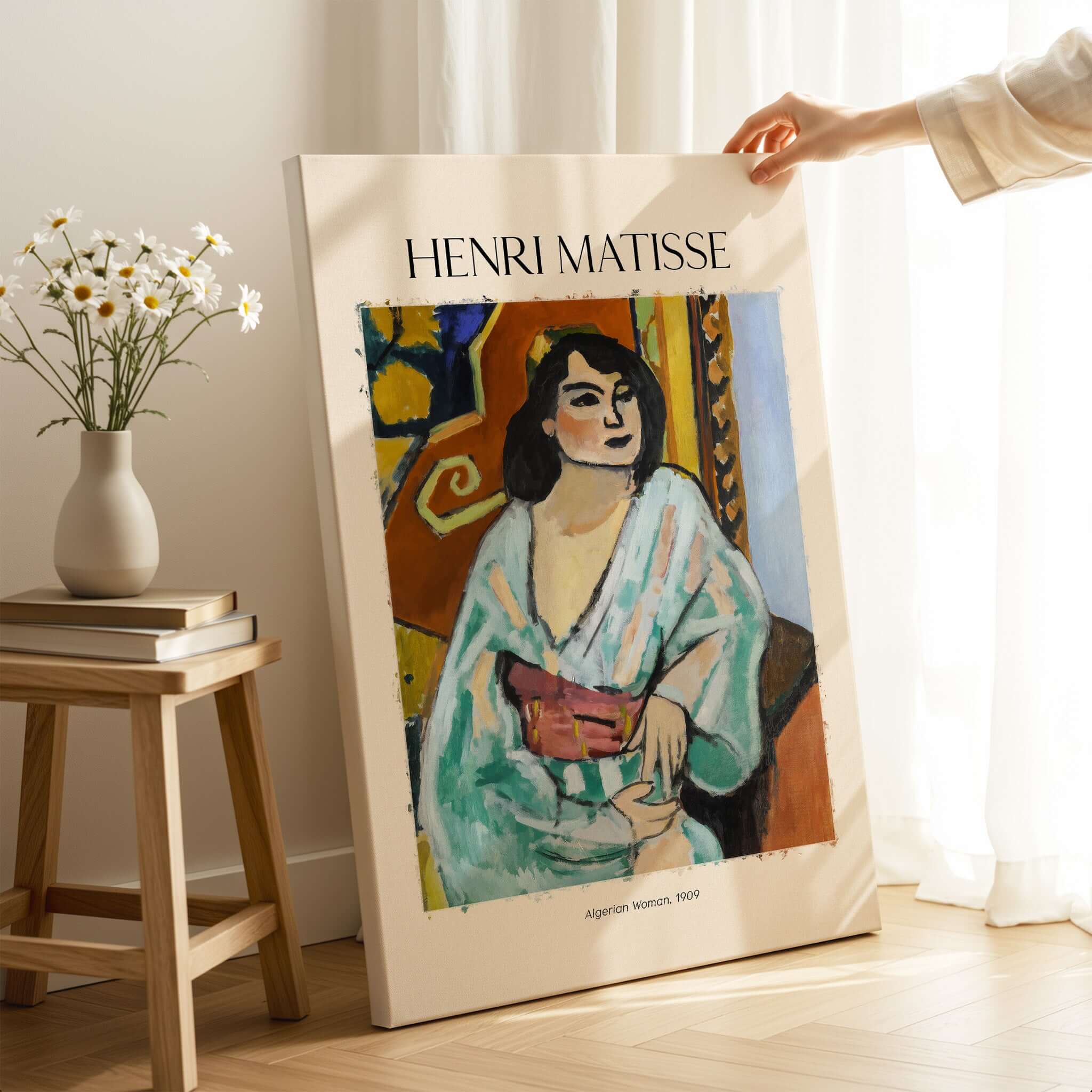 Matisse Poster - Algerian Woman 1909 Fauvist Wall Art Print displayed in a stylish interior setting.