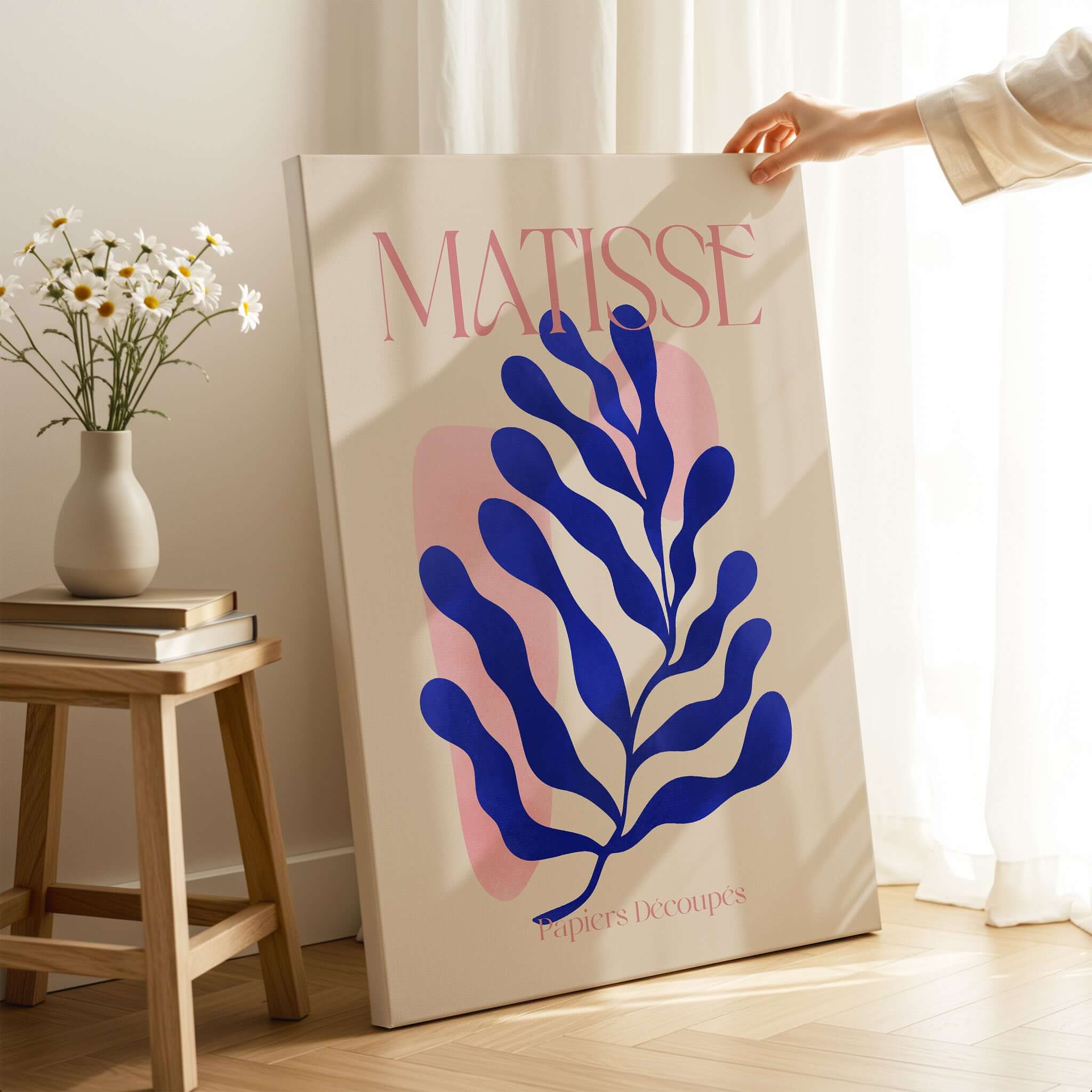 Matisse Blue Leaf Abstract Wall Art Print – This Art World