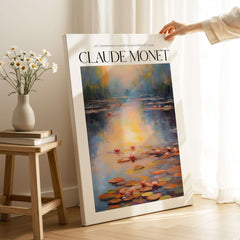 Claude Monet Wall Art Print - Vintage Home Decor Poster Impressionist Artwork featuring water lilies and serene pond scene.
