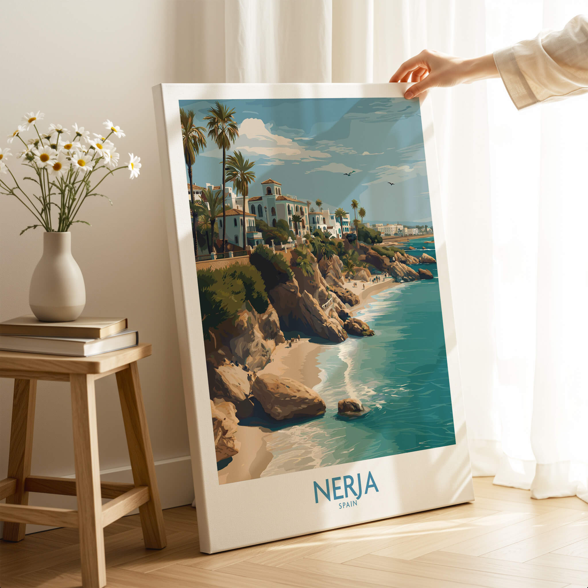 Nerja Spain Poster | Spanish Village Canvas Print showcasing the coastal beauty and architecture of Nerja.