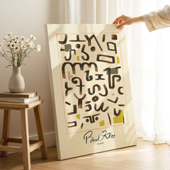 Paul Klee Gesetz Abstract Symbols Modern Art Print Wall Poster Decor, featuring unique symbols and vibrant colors.