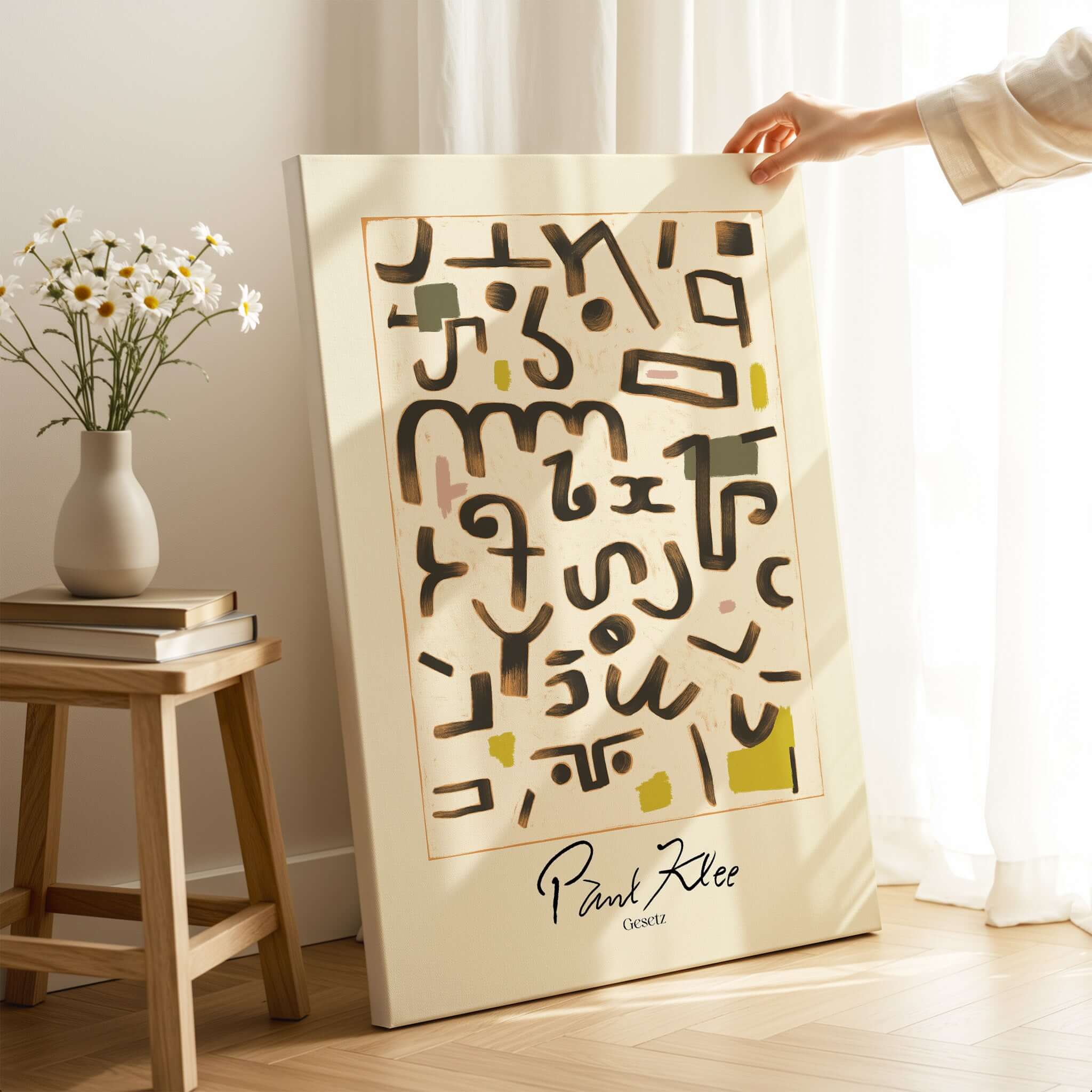 Paul Klee Gesetz Abstract Symbols Modern Art Print Wall Poster Decor, featuring unique symbols and vibrant colors.