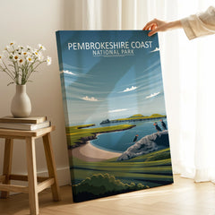 Pembrokeshire Coast National Park art print with scenic coastal landscape in modern room
