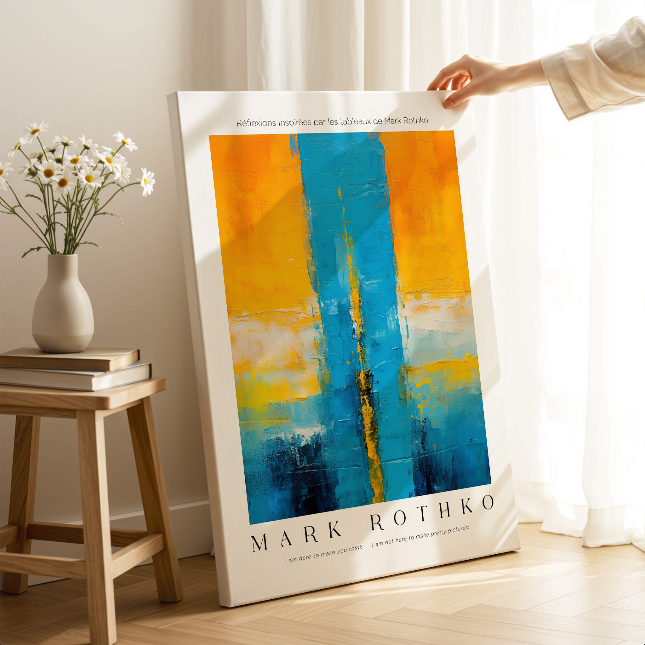 Rothko Style Color Block Abstraction Print | Modern Geometric Wall Art displayed in a contemporary interior setting.