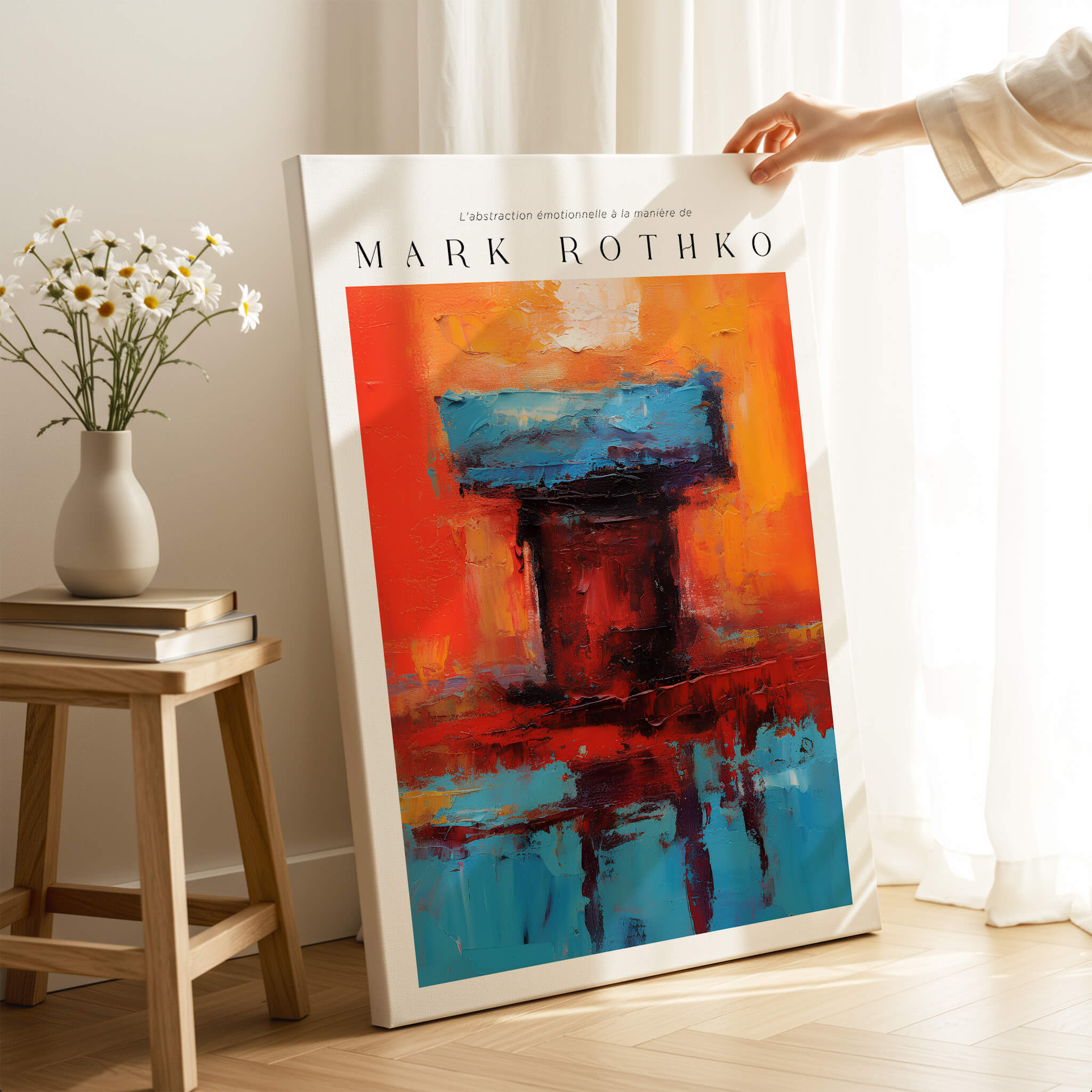 Rothko Style Bold Color Contrast Painting Print | Modern Wall Decor displayed in a stylish interior setting.