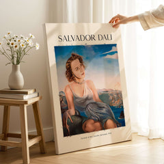 Salvador Dali Portrait Mrs Dorothy Spreckels 1942 Surrealist Seascape Art Print Poster displayed in a modern interior setting.