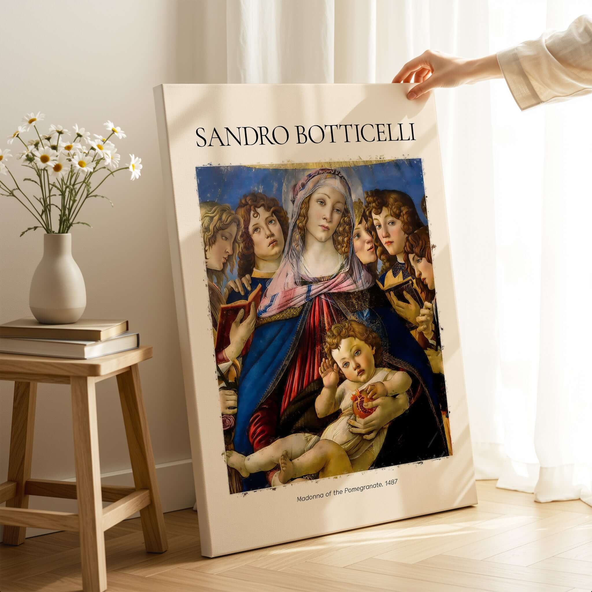 Botticelli Madonna of the Pomegranate Art Print Religious Virgin Mary Child Poster Angels