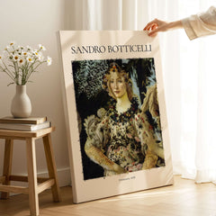 Botticelli Primavera Detail Flora Art Print Renaissance Allegory Spring Poster displayed in a stylish setting.