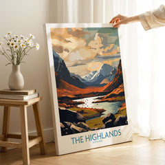 The Highlands Wall Art | Modern Style featuring a vibrant landscape of Scotland's Highlands.