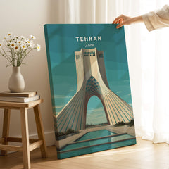 Tehran Wall Art Print | Iran Travel Poster featuring the iconic Azadi Tower in a captivating modern design