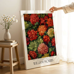 William Morris Prints - Abundant Floral Bloom Art Print - Colourful Botanical Poster with vibrant chrysanthemum flowers