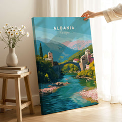 Albania Canvas Print | European Travel Wall Decor showcasing picturesque landscape and architecture.