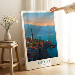 Antalya Turkey Art Print | Historic Coastal City Poster showcasing a scenic view of Antalya's coastline and architecture.