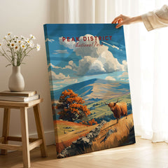 Peak District Mam Tor View Canvas Print | Autumn Landscape Wall Decor featuring vibrant artwork of the iconic Peak District.