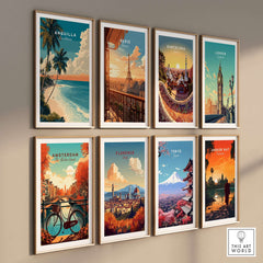 Anguilla Poster Caribbean Beach Wall Art showcasing vibrant Caribbean scenes with scenic travel destinations.