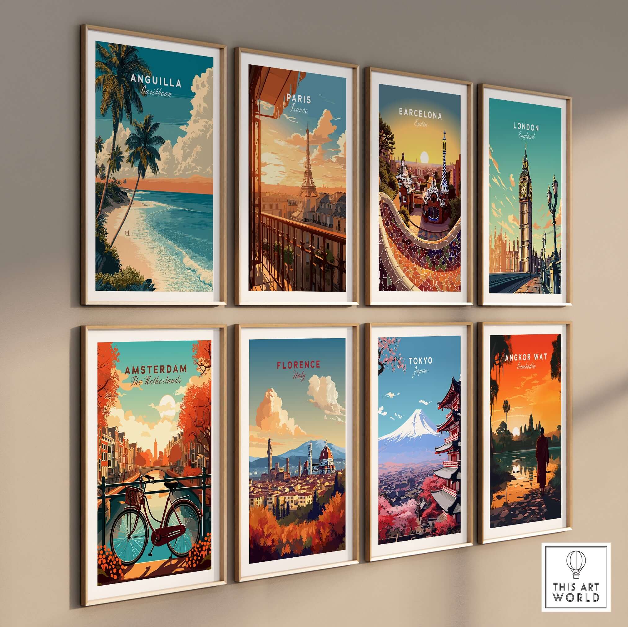 Anguilla Poster Caribbean Beach Wall Art showcasing vibrant Caribbean scenes with scenic travel destinations.