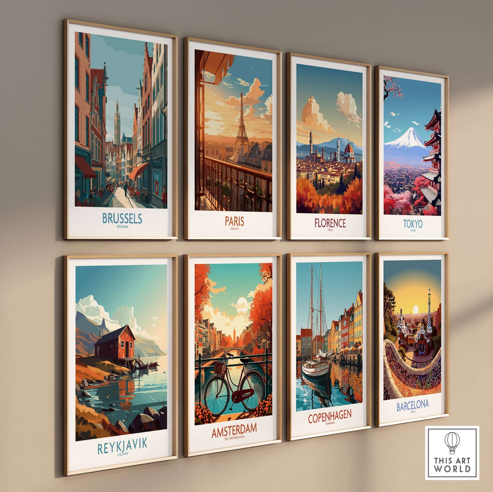 Brussels Belgium Wall Art - European Capital Print showcasing iconic travel destinations.