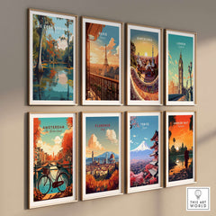 De Leon Springs Poster - Serene Florida State Park Wall Art displayed among other city posters