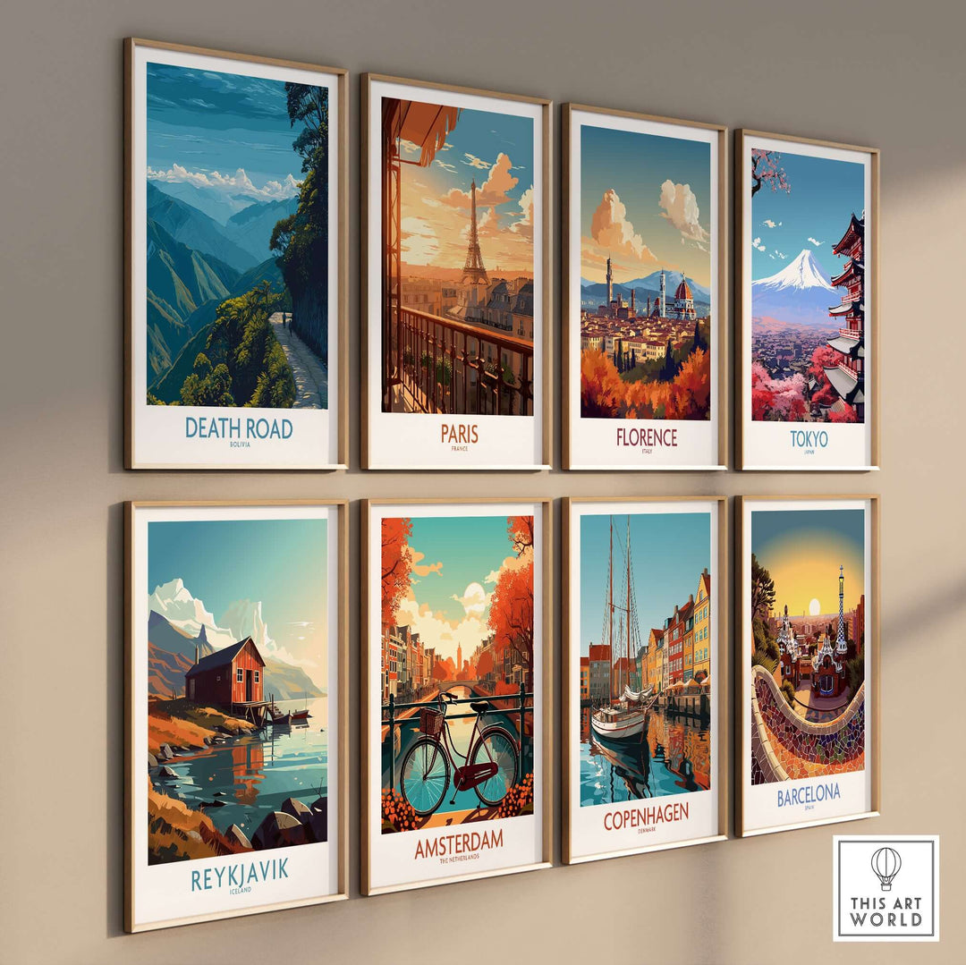 Death Road Bolivia Hiking Trail Art Print | Camino de la Mortes Poster among other global city art prints.