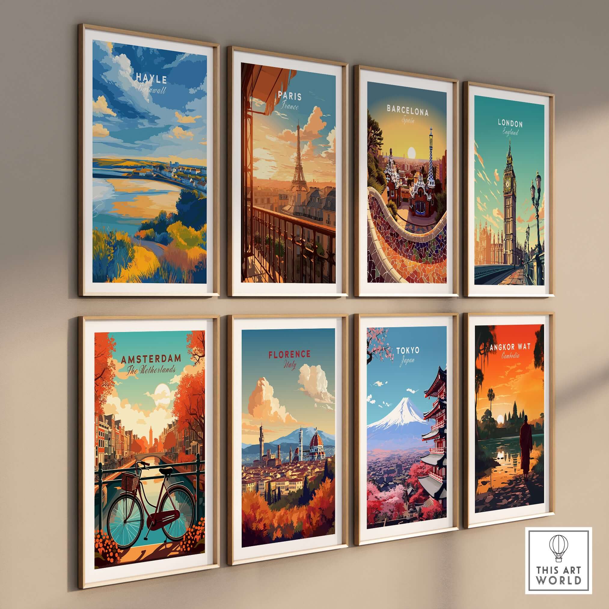Hayle Cornwall Poster - UK Coastal Landscape Print among various city-themed artwork prints
