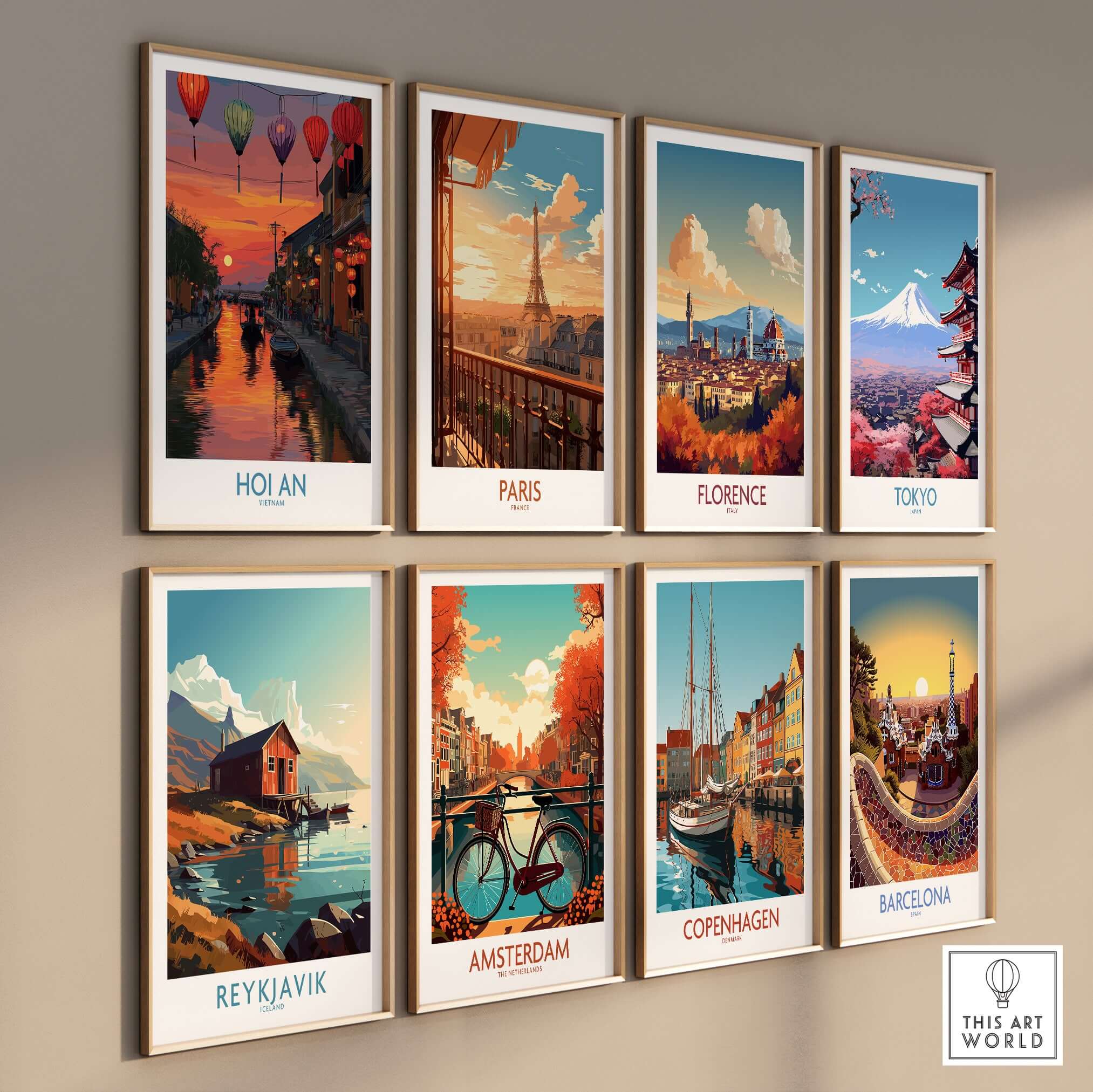Hoi An Wall Art Vietnam - River Boats Poster displayed among iconic city posters.