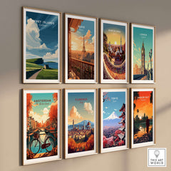 Orkney Islands Coastal Cottage Print - Green Hills Scotland Poster featuring scenic landscapes and renowned cities.