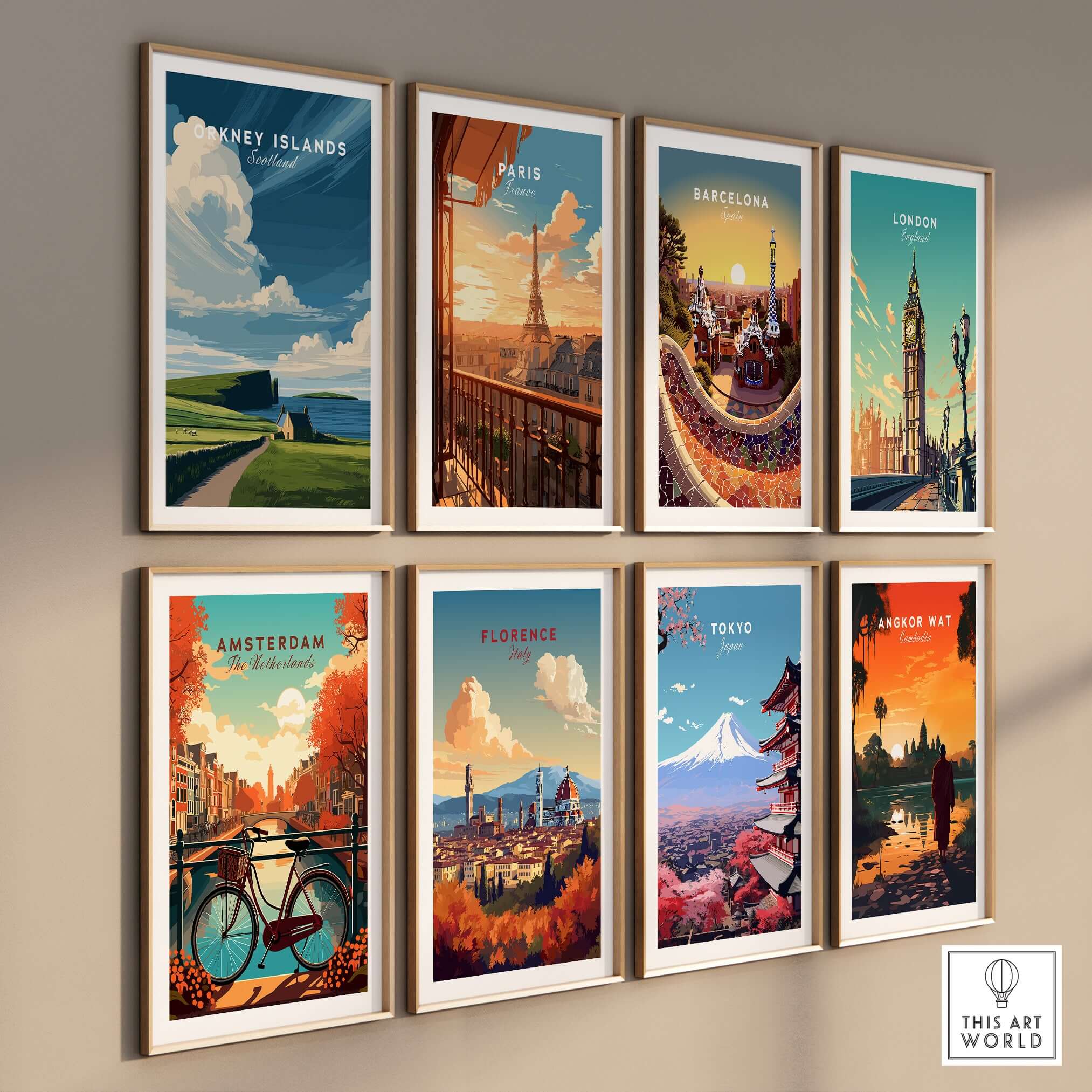 Orkney Islands Coastal Cottage Print - Green Hills Scotland Poster featuring scenic landscapes and renowned cities.