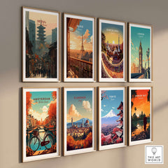 Seoul South Korea Poster - Historic City Landmark Print among international city artwork, showcasing cultural landmarks.