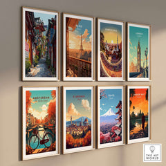 Seoul South Korea Print - Historic Korean Street Wall Art showcasing vibrant street scenes and traditional architecture.