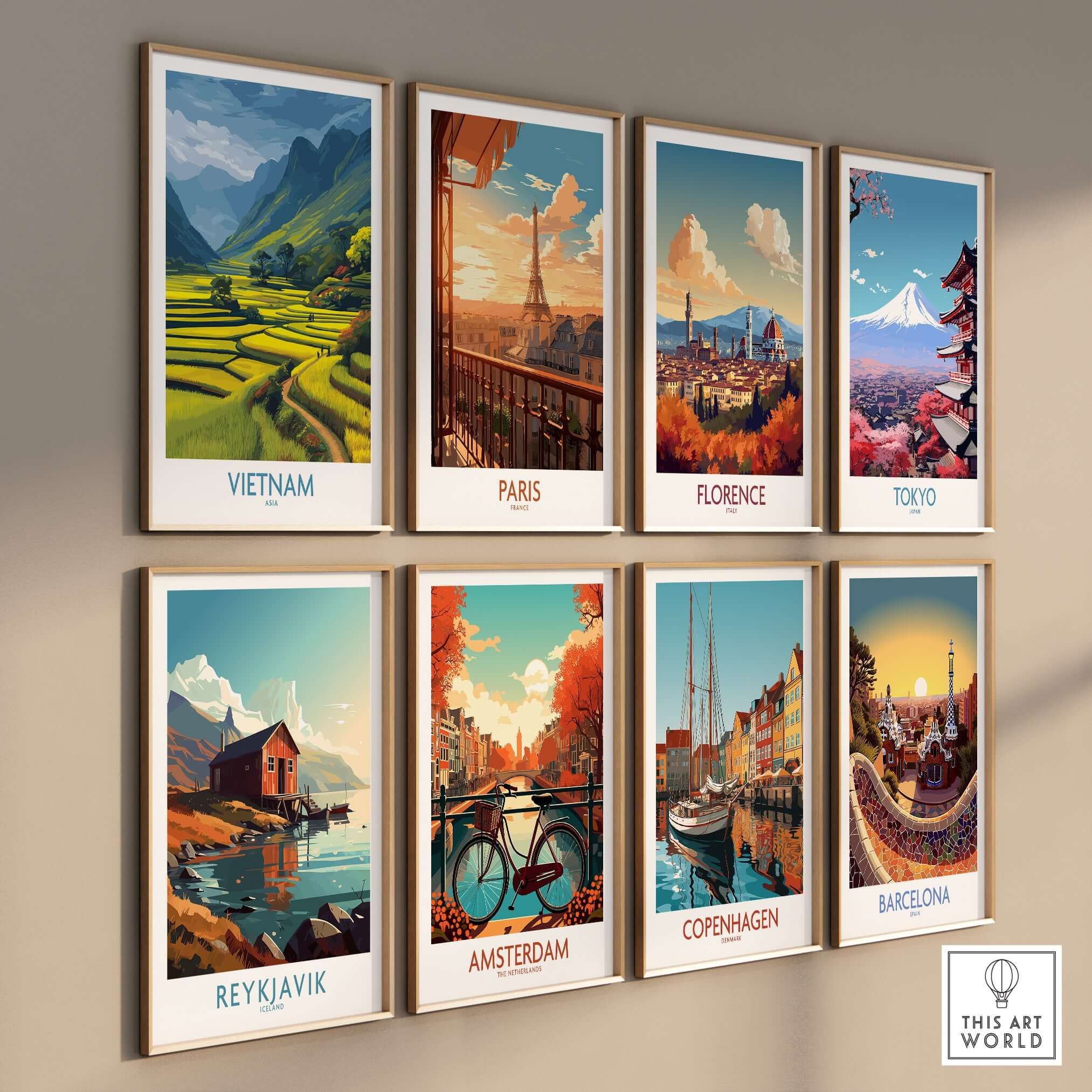Vietnam Wall Art - Vietnamese Rural Travel Print collection featuring famous cities and picturesque landscapes.