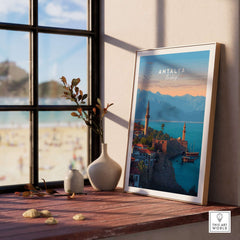 Antalya Canvas Print | Turkish Architecture Wall Decor showcasing a coastal view with historic Antalya architecture.