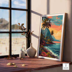 Big Island Hawaii Kona Coast Canvas Art Print | Vibrant Hawaiian Wall Art displayed in a sunlit interior setting.