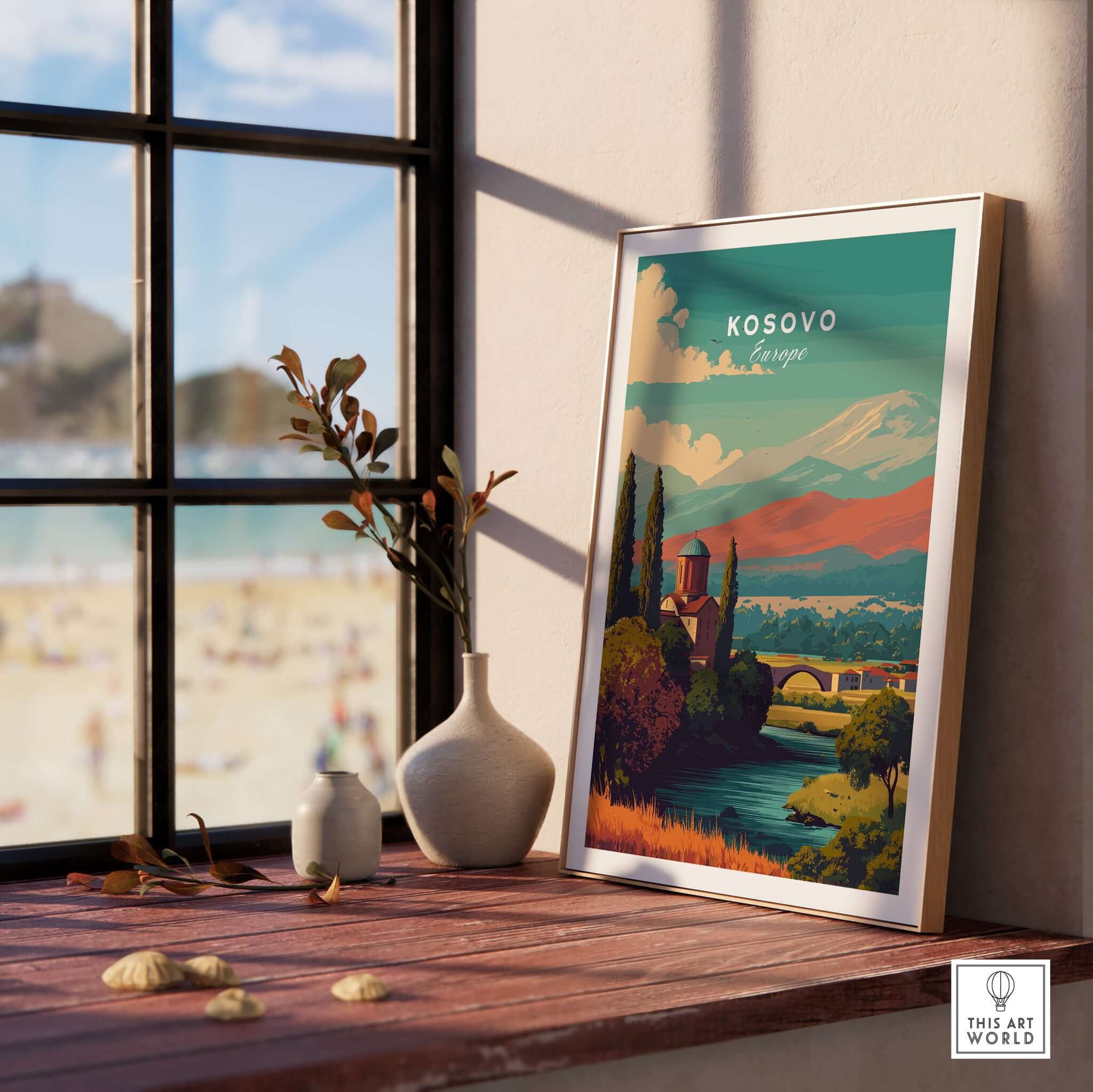 Kosovo Peja Canvas Print | European Travel Wall Art featuring a vibrant landscape of Kosovo's beauty.