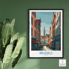Brussels Belgium Wall Art - European Capital Print featuring vibrant streets and iconic architecture.