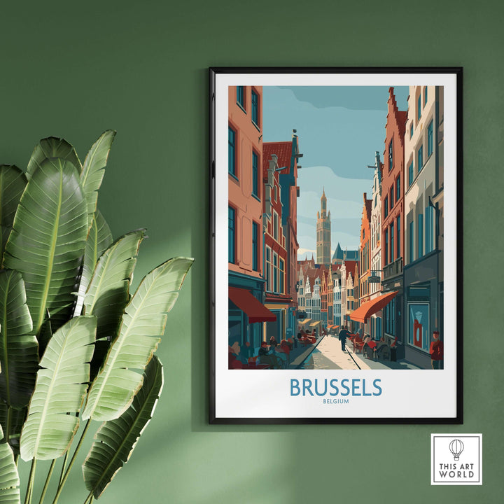 Brussels Belgium wall art print showcasing vibrant streets and iconic architecture of the European capital.