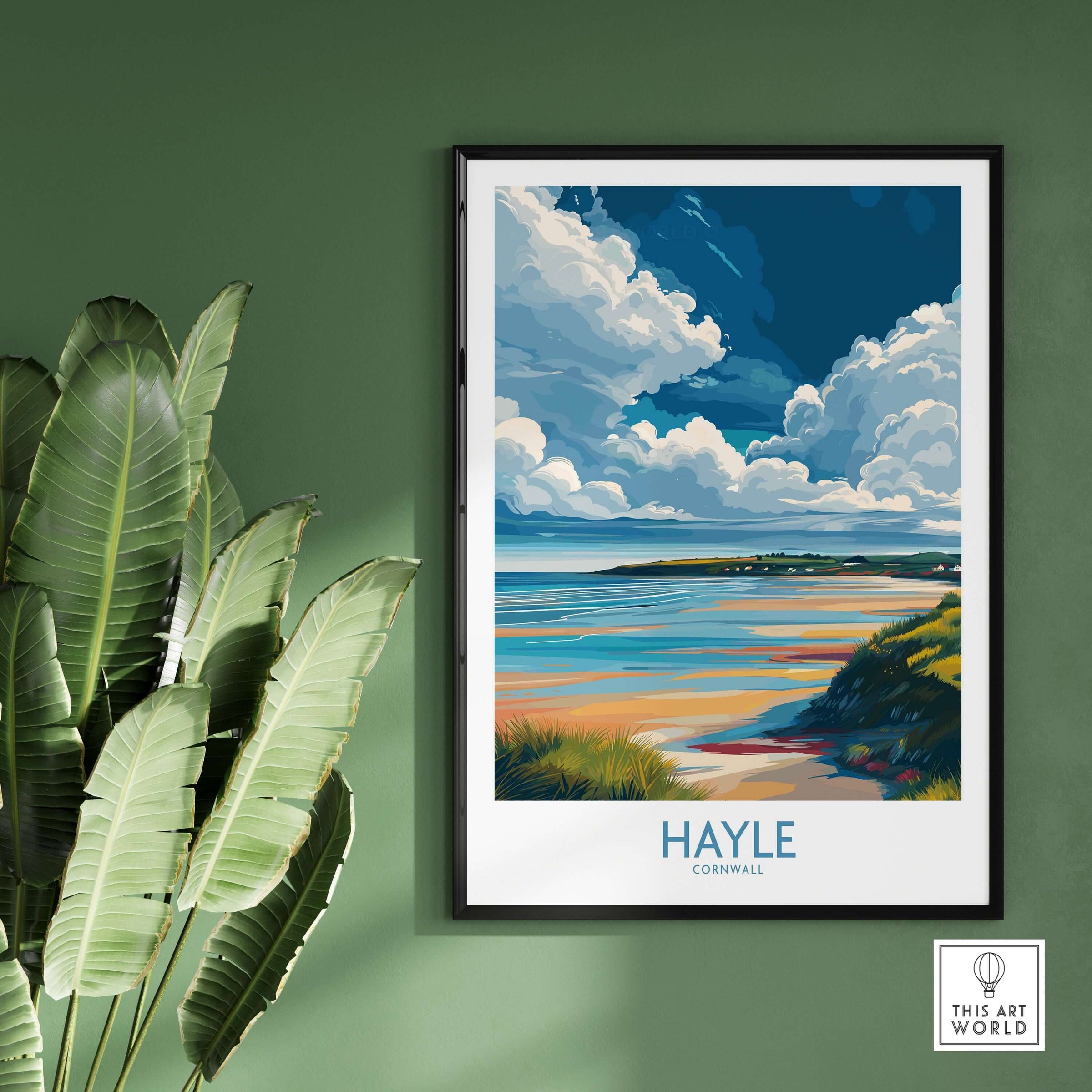 Hayle Wall Art - Cornish Nature Decor features a vibrant coastal landscape of Cornwall.