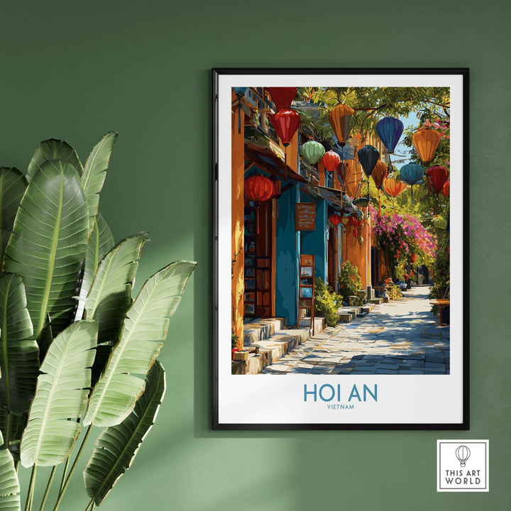 Hoi An Vietnam wall art print featuring colorful lanterns and vibrant streetscape.