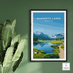 Mammoth Lakes California Scenic Print - Serene Mountain Landscape Poster showcasing a tranquil mountain view.