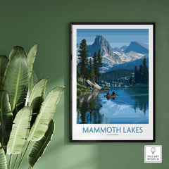 Mammoth Lakes Wal Art - California Travel Print showcasing serene mountain scenery and tranquil waters.