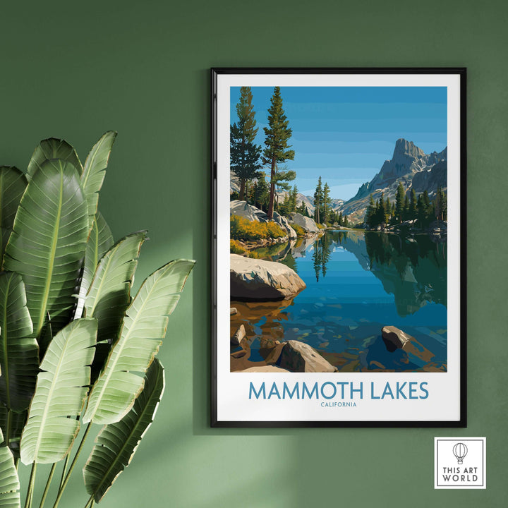 Stunning Mammoth Lakes California wall art print featuring serene lake and mountain view