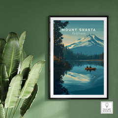 Mount Shasta California Print - Peaceful Mountain Wall Art featuring serene landscape and majestic peaks.