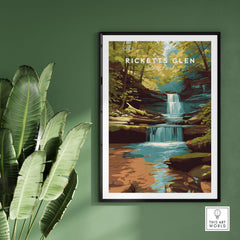 Ricketts Glen State Park Pennsylvania Waterfall Landscape Print - Scenic State Park Wall Art
