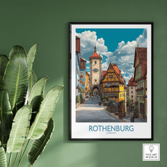 Rothenburg Wall Art Print Germany showcasing medieval architecture and picturesque streets.