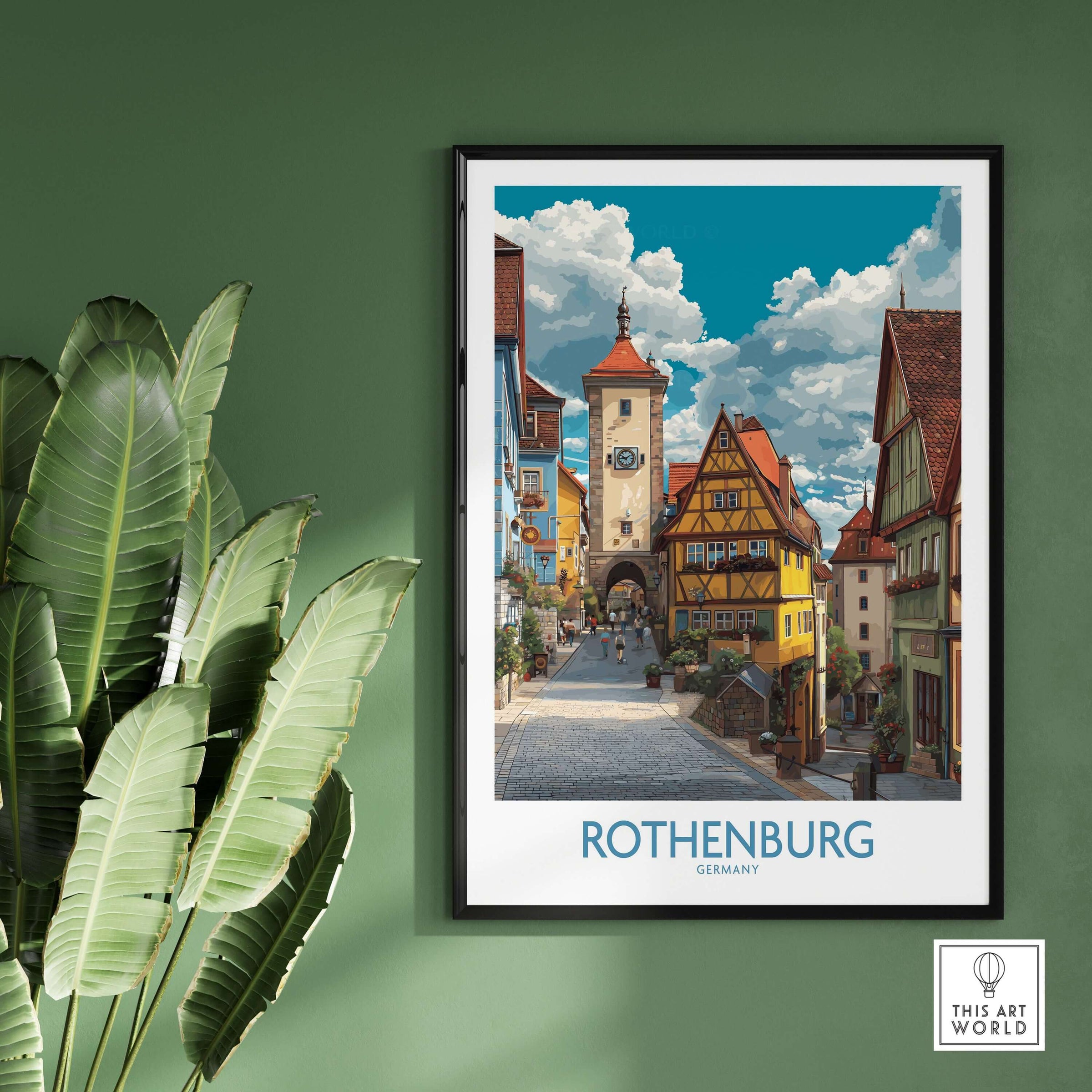 Rothenburg Wall Art Print Germany showcasing medieval architecture and picturesque streets.