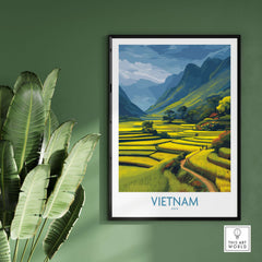 Vietnam Wall Art - Vietnamese Rural Travel Print showcasing serene Vietnamese countryside.